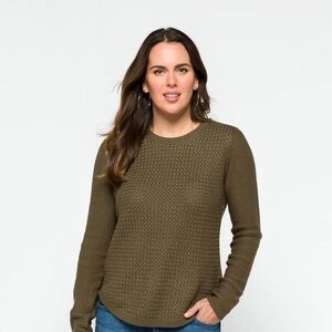 Lefty & Me Josey Elbow Patch‎ Sweater Olive Green